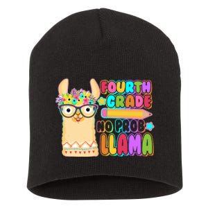 Fourth Grade No Prob Llama 4th Grade Students Teachers Short Acrylic Beanie