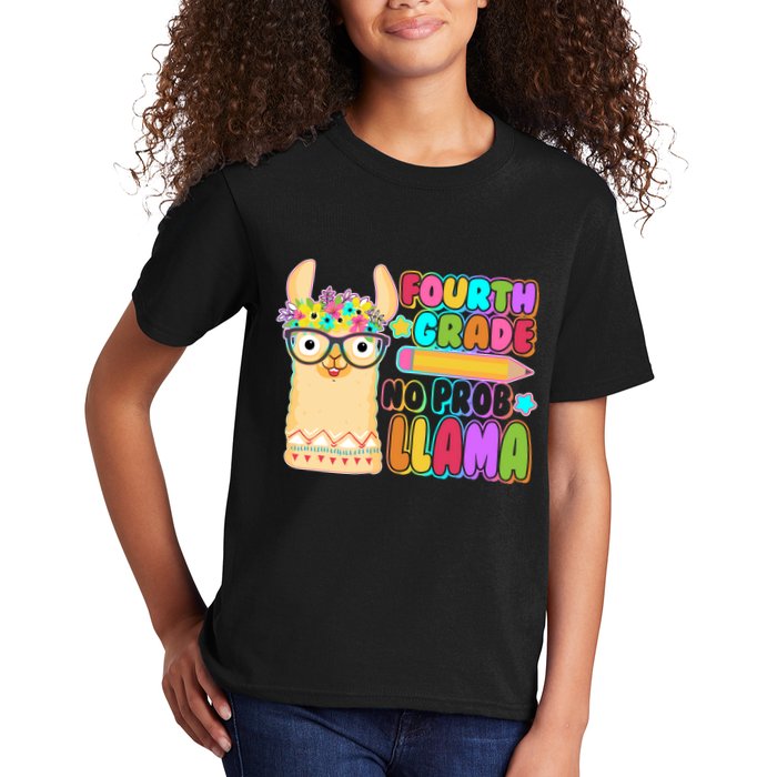 Fourth Grade No Prob Llama 4th Grade Students Teachers Kids T-Shirt