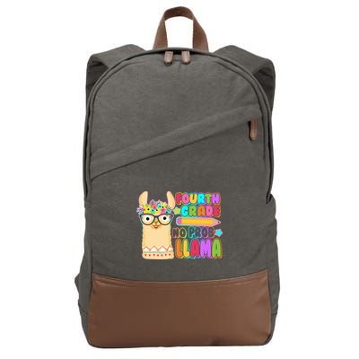 Fourth Grade No Prob Llama 4th Grade Students Teachers Cotton Canvas Backpack