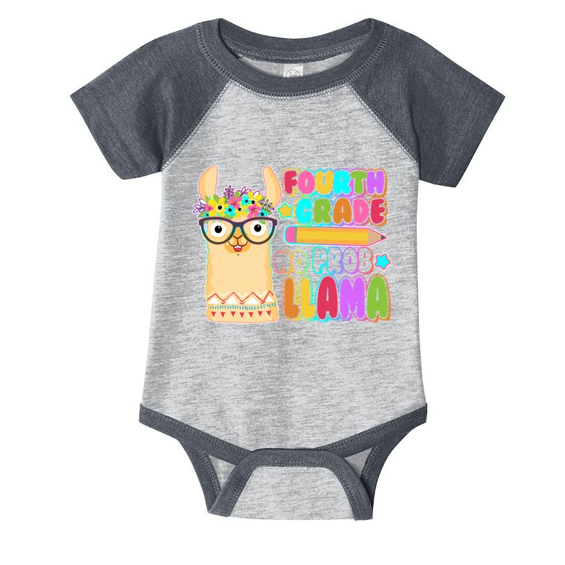 Fourth Grade No Prob Llama 4th Grade Students Teachers Infant Baby Jersey Bodysuit