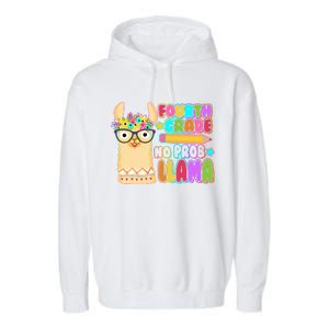 Fourth Grade No Prob Llama 4th Grade Students Teachers Garment-Dyed Fleece Hoodie