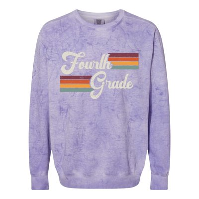 Fourth Grade Retro Vintage Colorblast Crewneck Sweatshirt