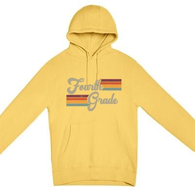 Fourth Grade Retro Vintage Premium Pullover Hoodie