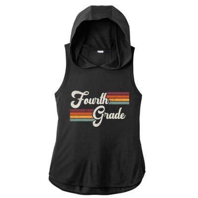 Fourth Grade Retro Vintage Ladies PosiCharge Tri-Blend Wicking Draft Hoodie Tank