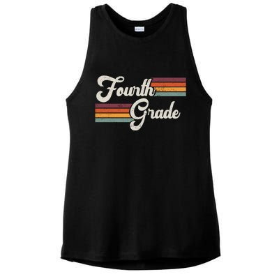 Fourth Grade Retro Vintage Ladies PosiCharge Tri-Blend Wicking Tank