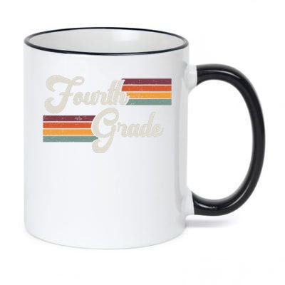 Fourth Grade Retro Vintage 11oz Black Color Changing Mug