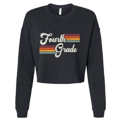 Fourth Grade Retro Vintage Cropped Pullover Crew
