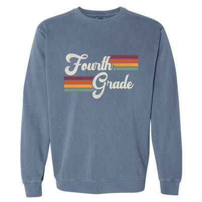 Fourth Grade Retro Vintage Garment-Dyed Sweatshirt