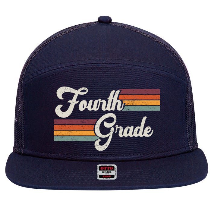 Fourth Grade Retro Vintage 7 Panel Mesh Trucker Snapback Hat