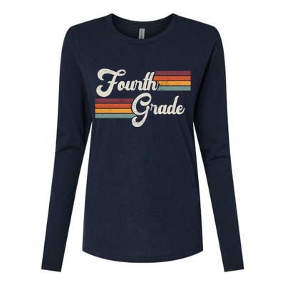 Fourth Grade Retro Vintage Womens Cotton Relaxed Long Sleeve T-Shirt