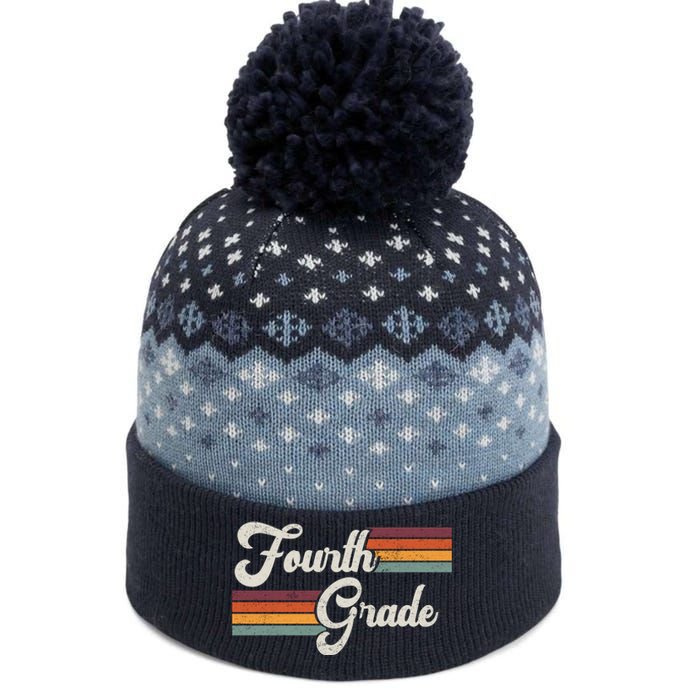 Fourth Grade Retro Vintage The Baniff Cuffed Pom Beanie