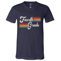 Fourth Grade Retro Vintage V-Neck T-Shirt