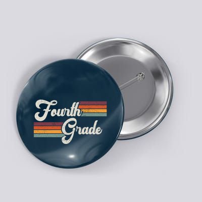 Fourth Grade Retro Vintage Button