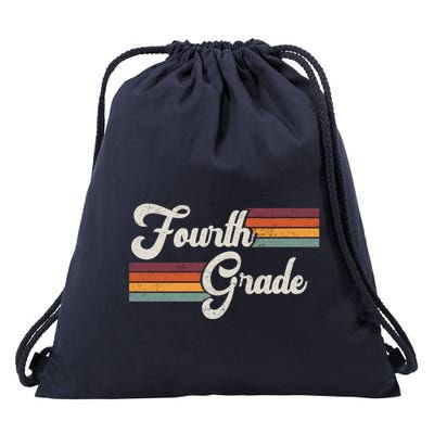 Fourth Grade Retro Vintage Drawstring Bag