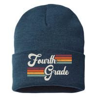 Fourth Grade Retro Vintage Sustainable Knit Beanie