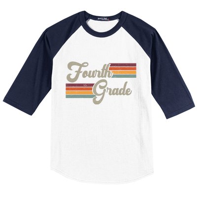 Fourth Grade Retro Vintage Baseball Sleeve Shirt