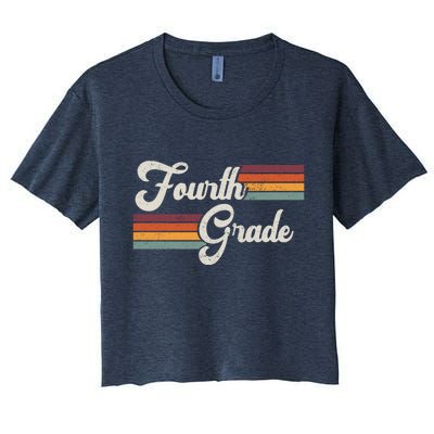 Fourth Grade Retro Vintage Women's Crop Top Tee