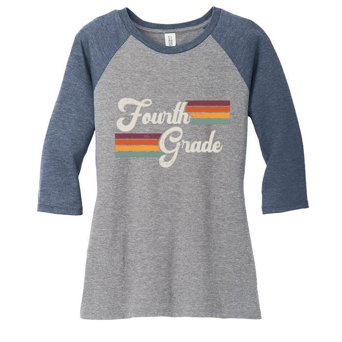 Fourth Grade Retro Vintage Women's Tri-Blend 3/4-Sleeve Raglan Shirt