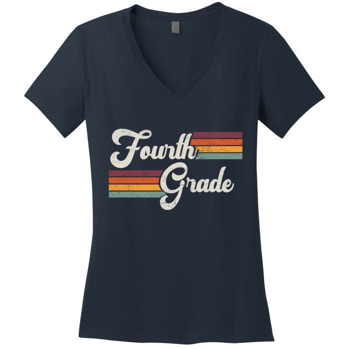 Fourth Grade Retro Vintage Women's V-Neck T-Shirt