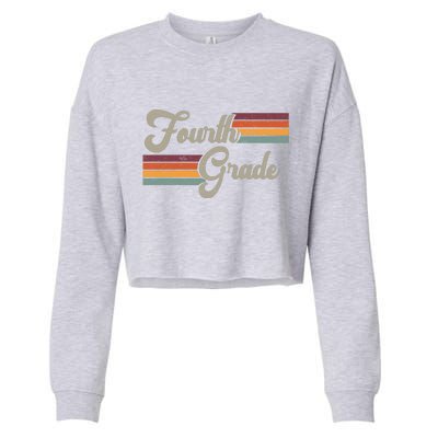 Fourth Grade Retro Vintage Cropped Pullover Crew