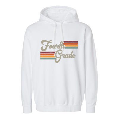 Fourth Grade Retro Vintage Garment-Dyed Fleece Hoodie