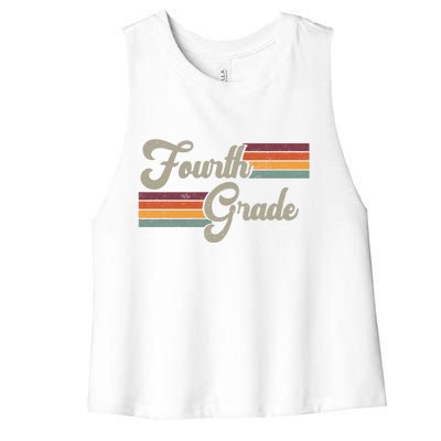 Fourth Grade Retro Vintage Women's Racerback Cropped Tank