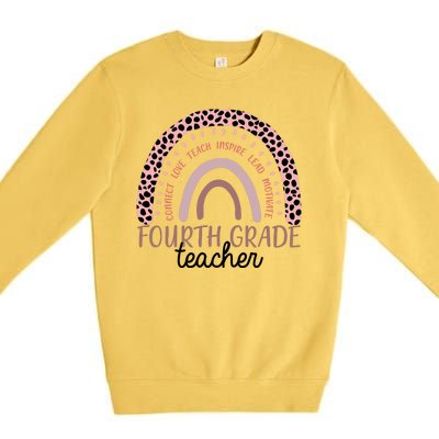 Fourth Grade Teacher Cute Inspiring Rainbow Premium Crewneck Sweatshirt