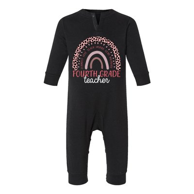 Fourth Grade Teacher Cute Inspiring Rainbow Infant Fleece One Piece