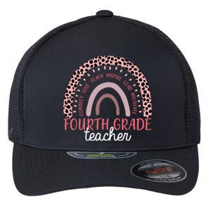 Fourth Grade Teacher Cute Inspiring Rainbow Flexfit Unipanel Trucker Cap