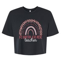 Fourth Grade Teacher Cute Inspiring Rainbow Bella+Canvas Jersey Crop Tee