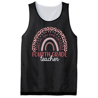 Fourth Grade Teacher Cute Inspiring Rainbow Mesh Reversible Basketball Jersey Tank