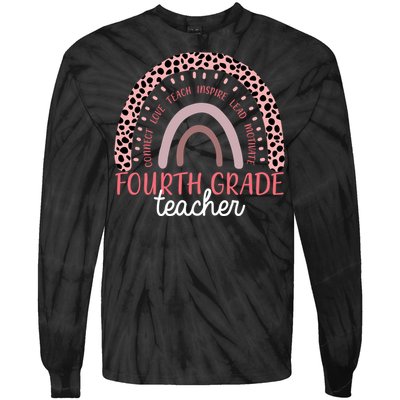 Fourth Grade Teacher Cute Inspiring Rainbow Tie-Dye Long Sleeve Shirt