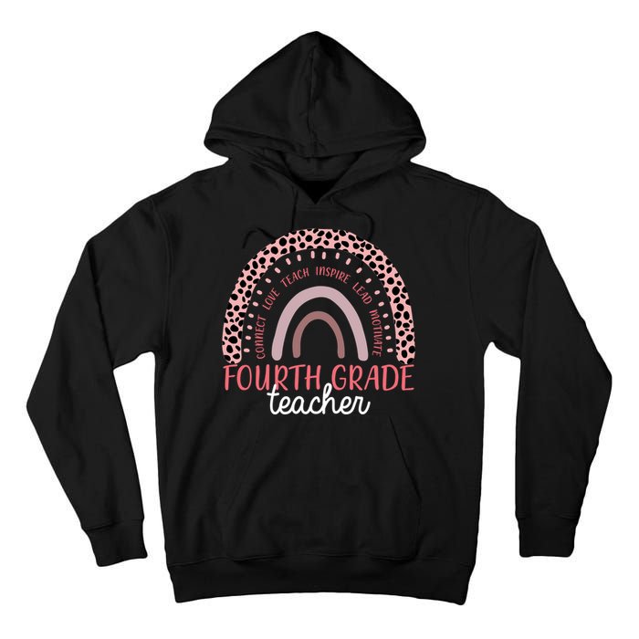 Fourth Grade Teacher Cute Inspiring Rainbow Tall Hoodie