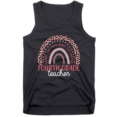 Fourth Grade Teacher Cute Inspiring Rainbow Tank Top