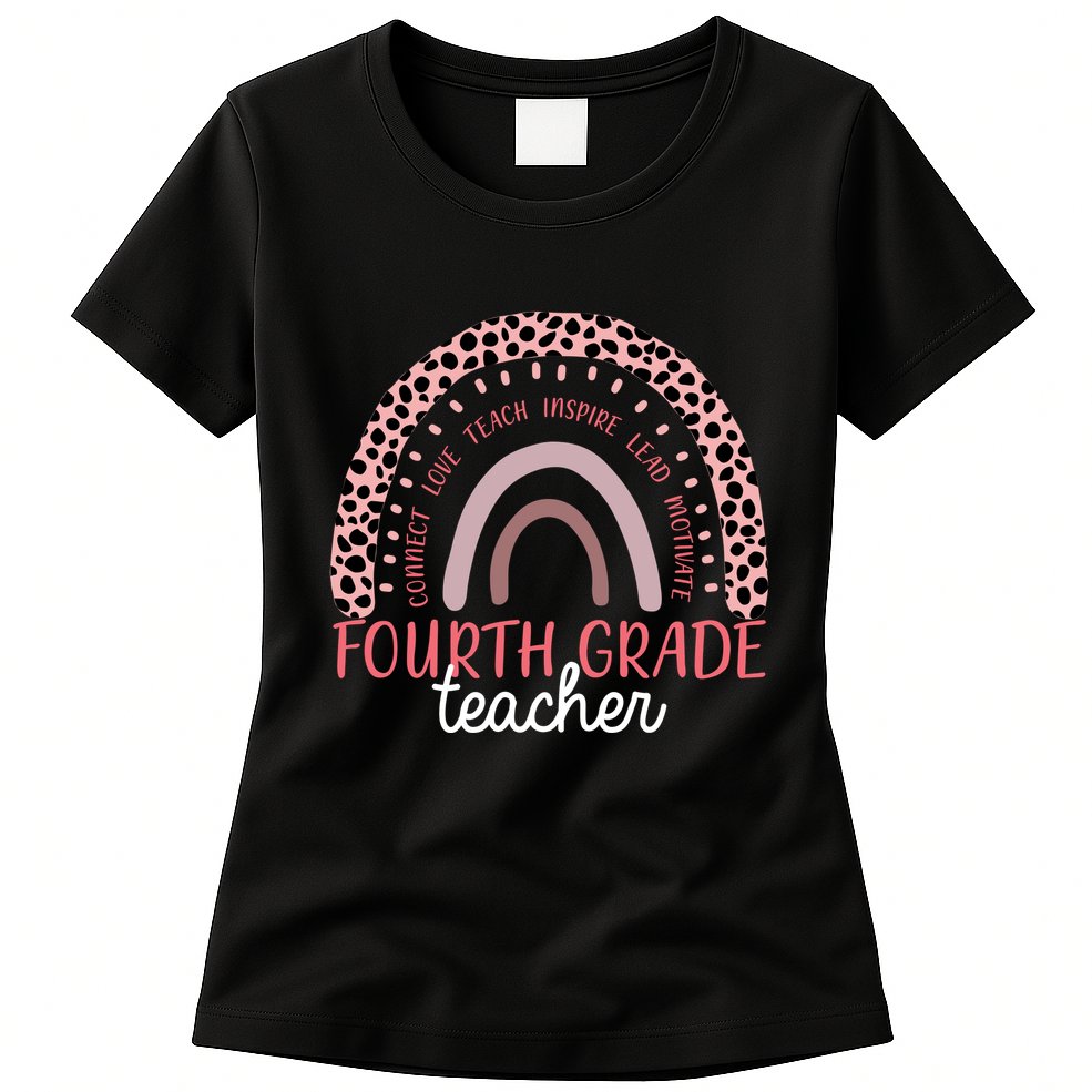 Fourth Grade Teacher Cute Inspiring Rainbow Womens T-Shirt