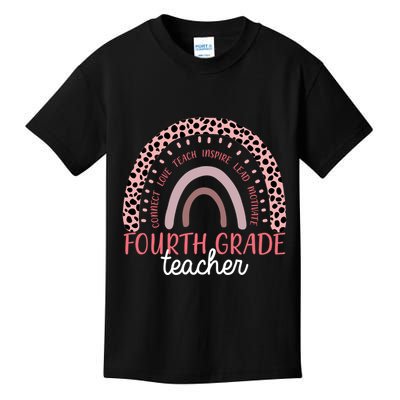 Fourth Grade Teacher Cute Inspiring Rainbow Kids T-Shirt