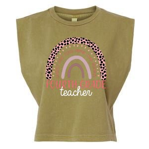 Fourth Grade Teacher Cute Inspiring Rainbow Garment-Dyed Women's Muscle Tee