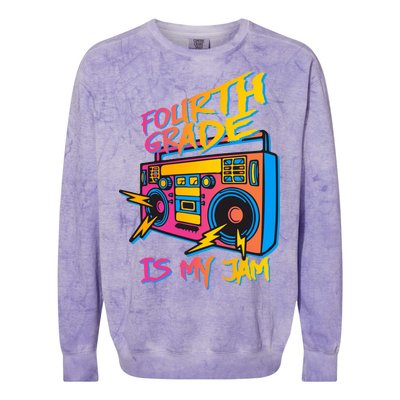 Fourth Grade Teacher Retro Colorblast Crewneck Sweatshirt