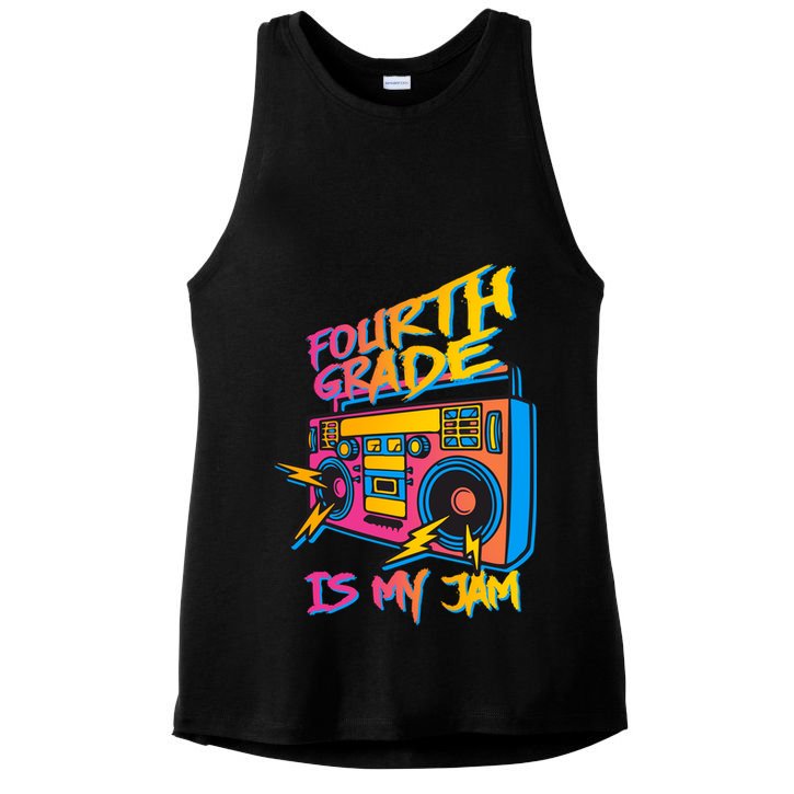 Fourth Grade Teacher Retro Ladies PosiCharge Tri-Blend Wicking Tank