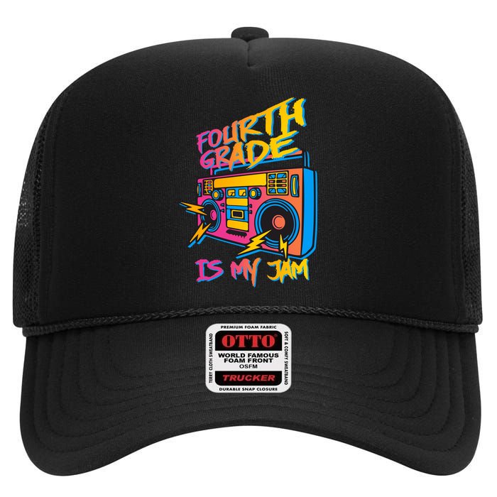 Fourth Grade Teacher Retro High Crown Mesh Back Trucker Hat