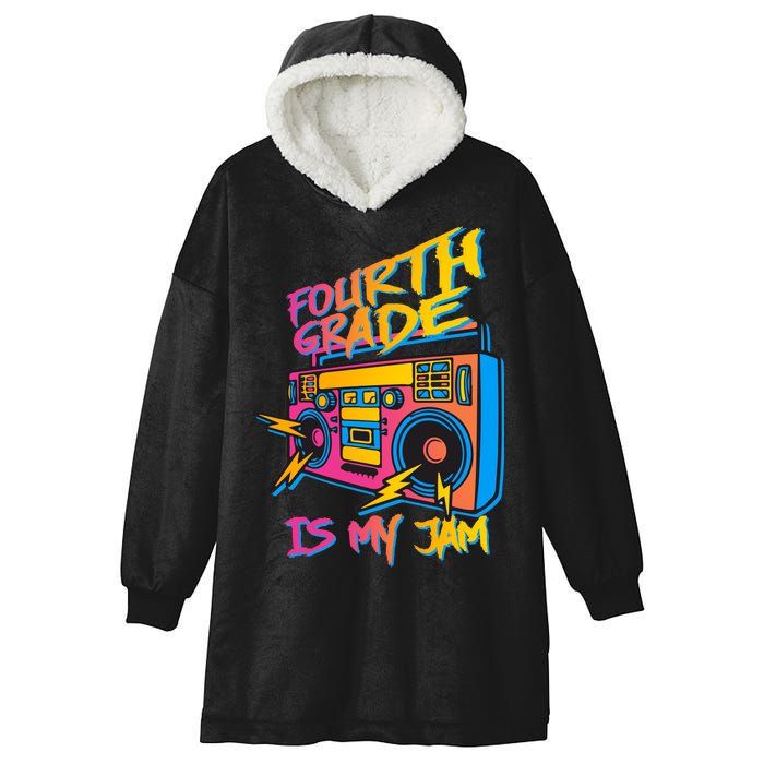 Fourth Grade Teacher Retro Hooded Wearable Blanket