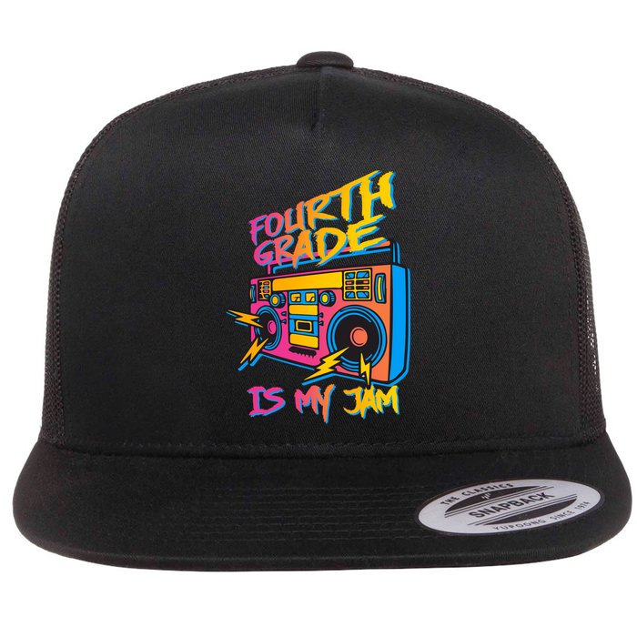 Fourth Grade Teacher Retro Flat Bill Trucker Hat