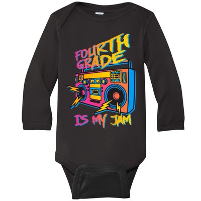 Fourth Grade Teacher Retro Baby Long Sleeve Bodysuit