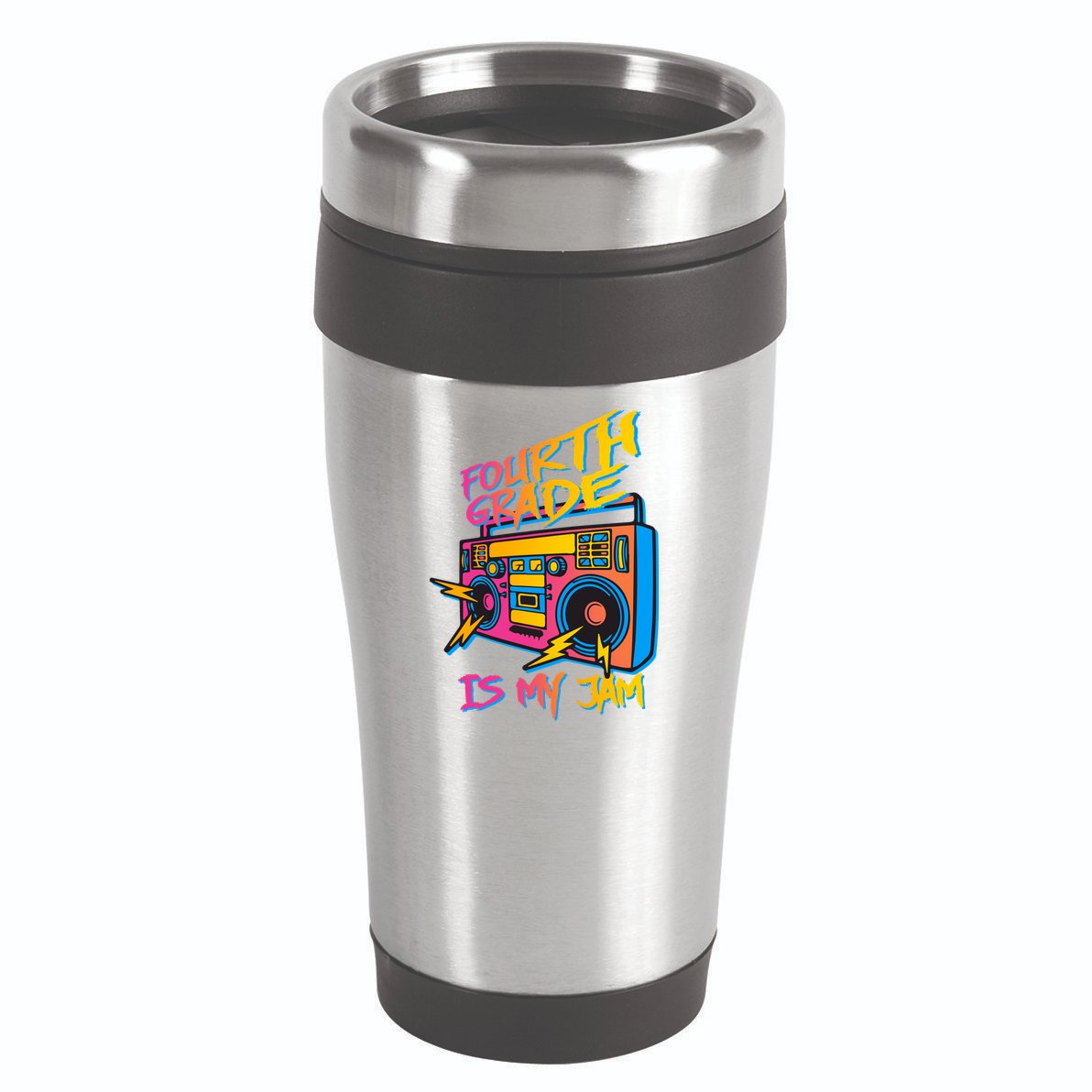 Fourth Grade Teacher Retro 16oz Travel Tumbler