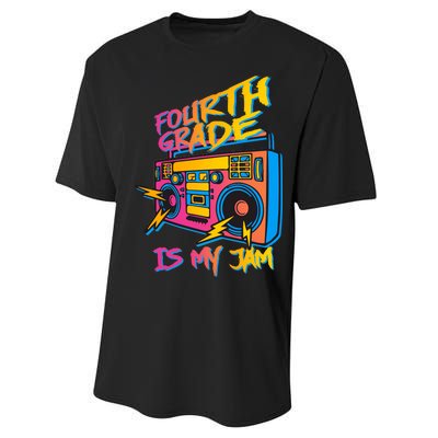 Fourth Grade Teacher Retro Performance Sprint T-Shirt