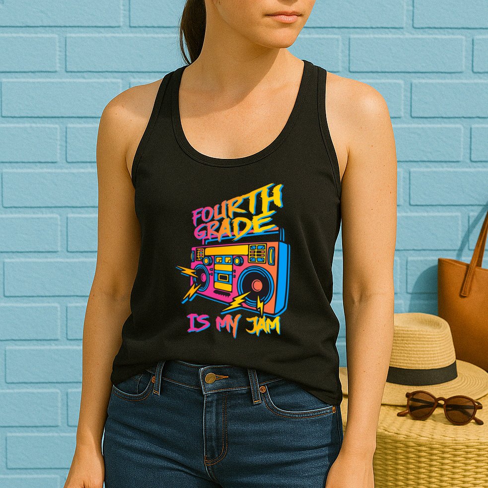Fourth Grade Teacher Retro Womens Tank Top