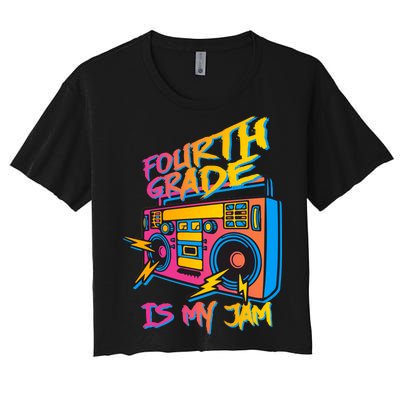 Fourth Grade Teacher Retro Women's Crop Top Tee