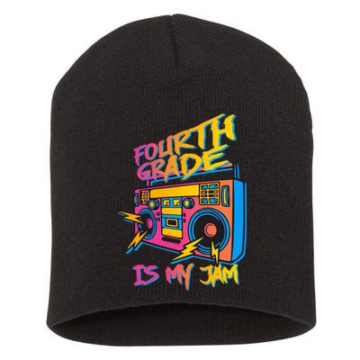 Fourth Grade Teacher Retro Short Acrylic Beanie