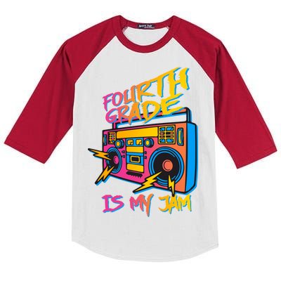 Fourth Grade Teacher Retro Kids Colorblock Raglan Jersey