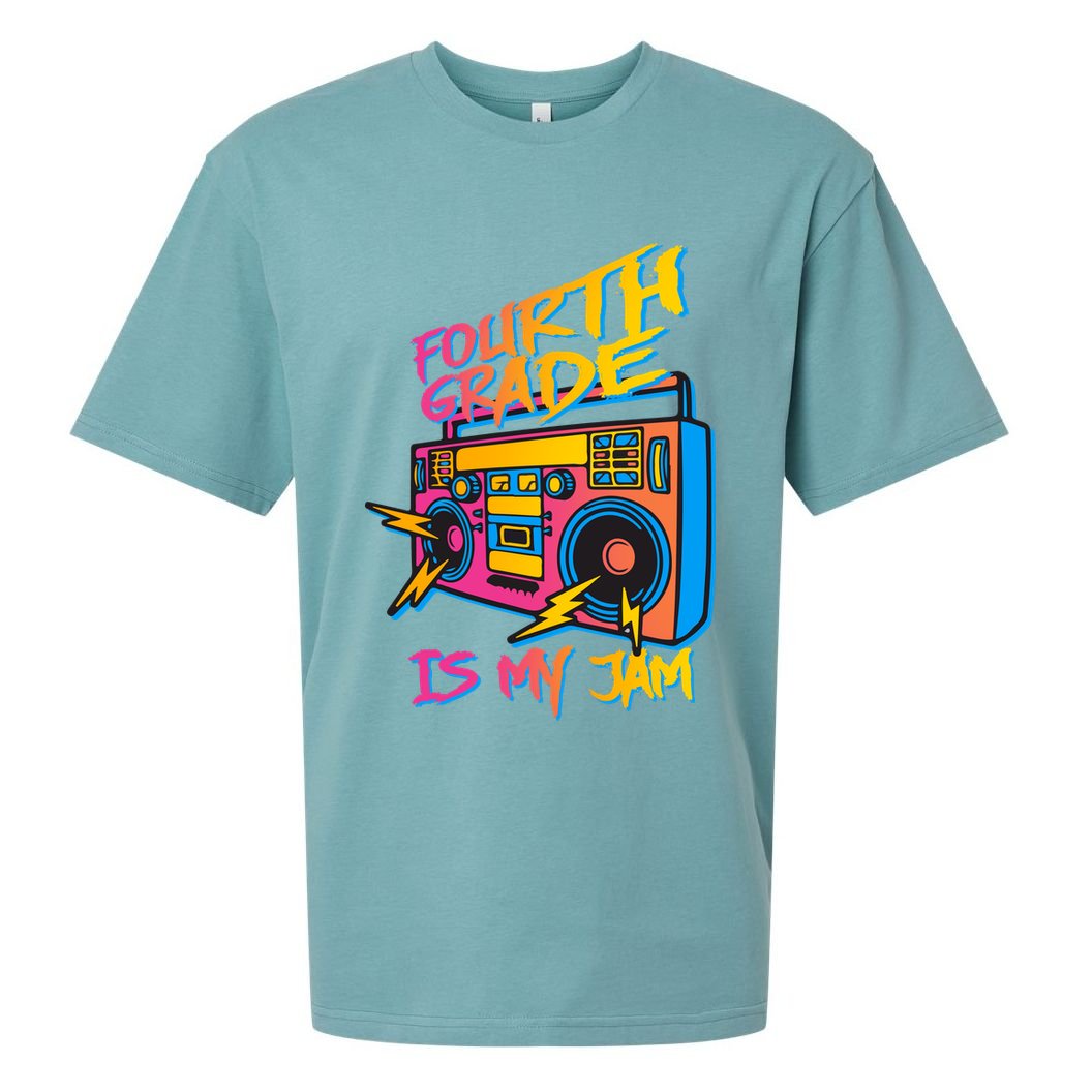 Fourth Grade Teacher Retro Sueded Cloud Jersey T-Shirt